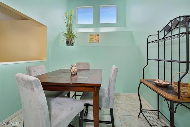 view of tiled dining area