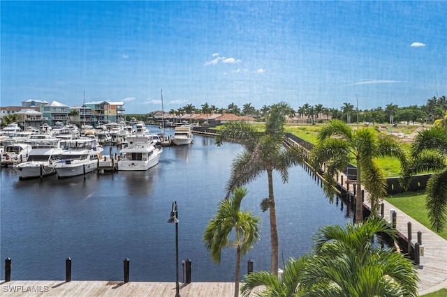 water view with a dock