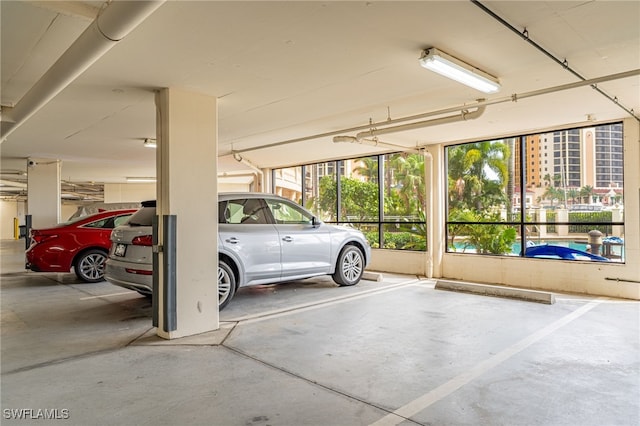 view of garage