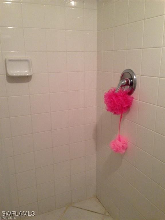 interior details with tiled shower