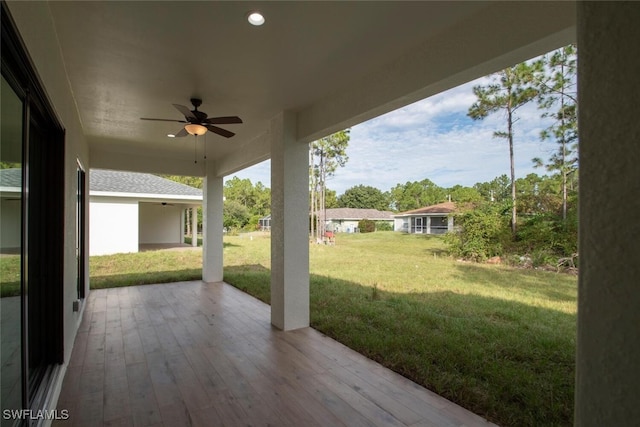 view of patio / terrace with ceiling fan