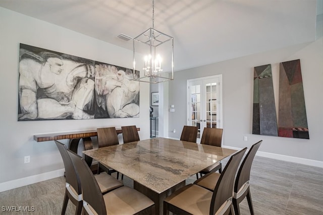 dining room with an inviting chandelier