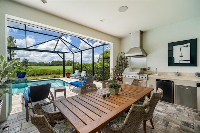 dining area with a healthy amount of sunlight and sink