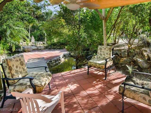 view of patio / terrace with ceiling fan