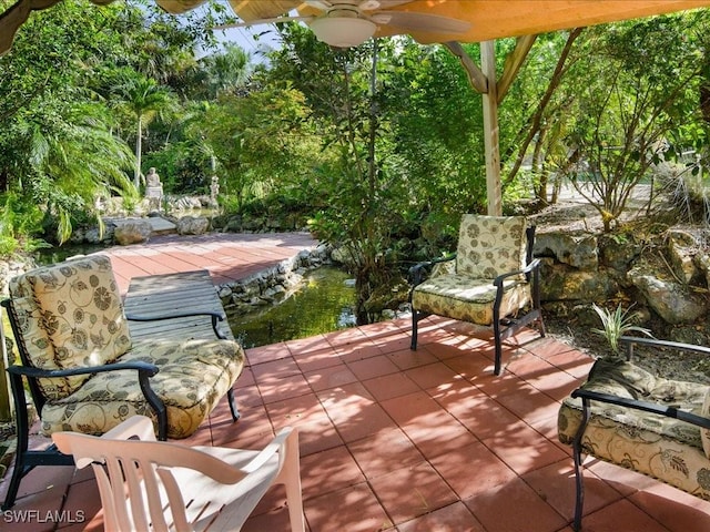 view of patio / terrace with ceiling fan