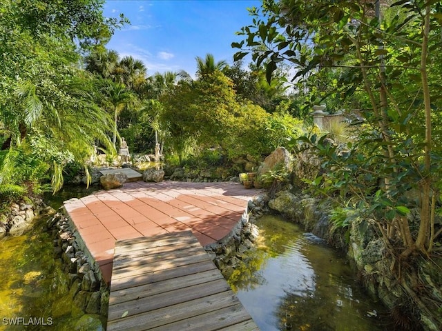 dock area with a patio area