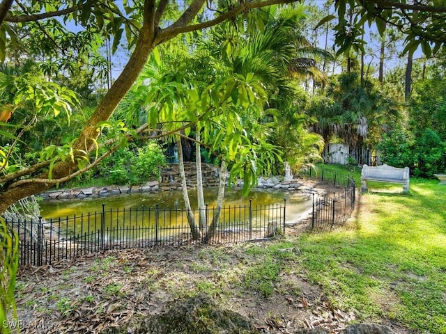 view of yard with fence