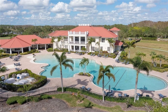 view of pool featuring a patio area