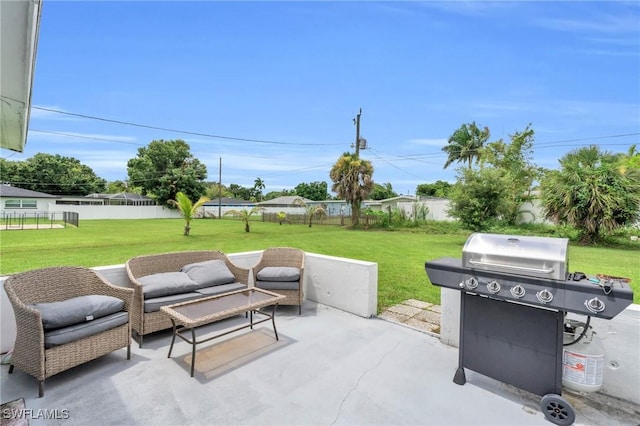 view of patio / terrace featuring a grill