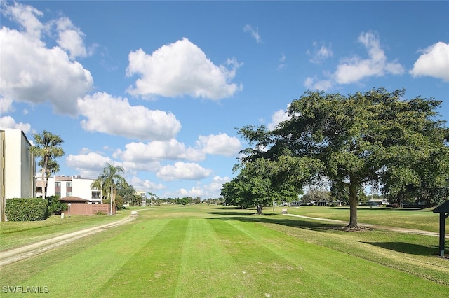 view of home's community with a yard