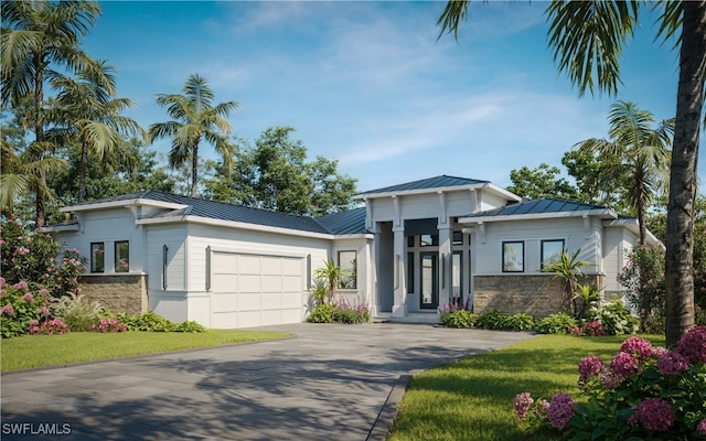 view of front of house with a garage