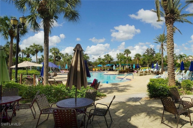 view of pool featuring a patio area