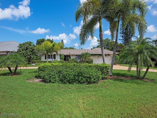 view of front of house with a front yard