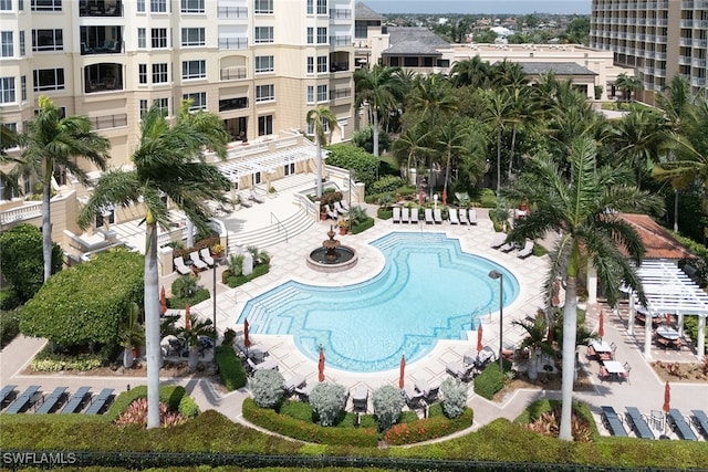 view of pool with a patio