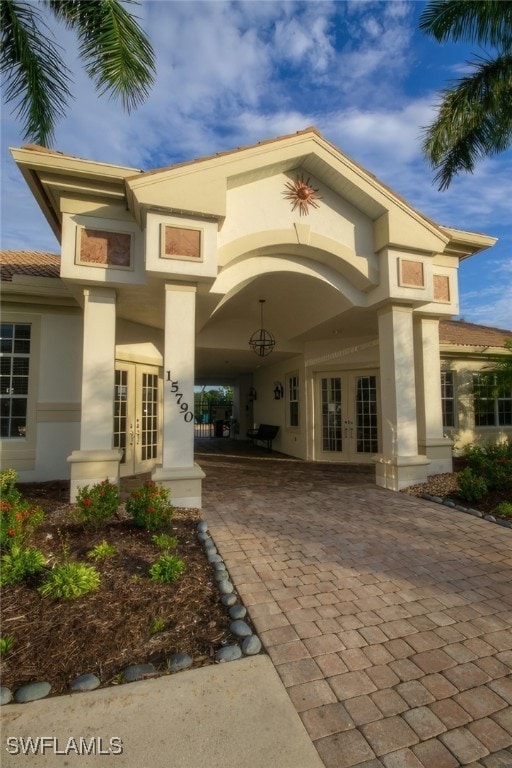 exterior space with french doors