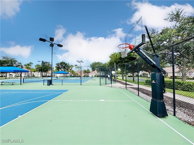 exterior space with basketball hoop