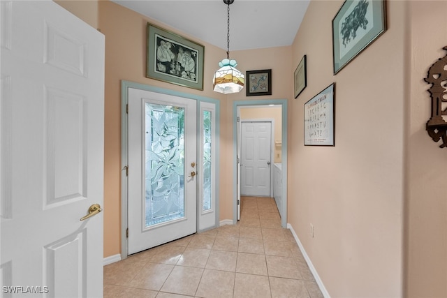 view of tiled entrance foyer