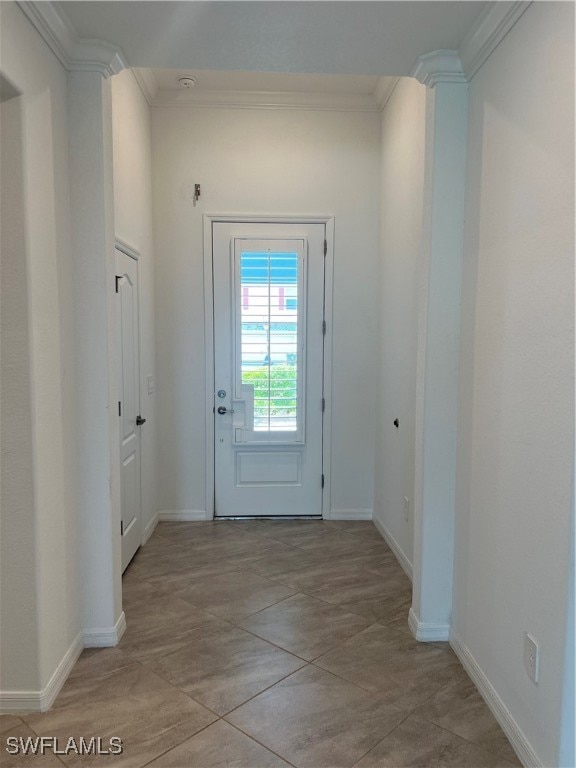 doorway with crown molding