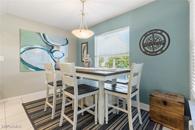 view of tiled dining room