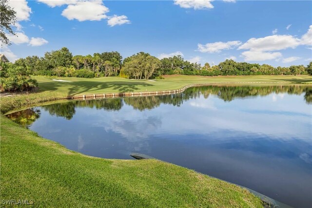 view of water feature with golf course view