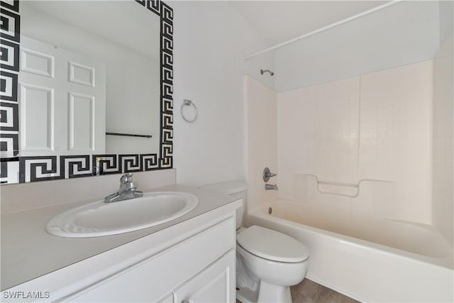 full bathroom featuring vanity, toilet, and shower / bath combination