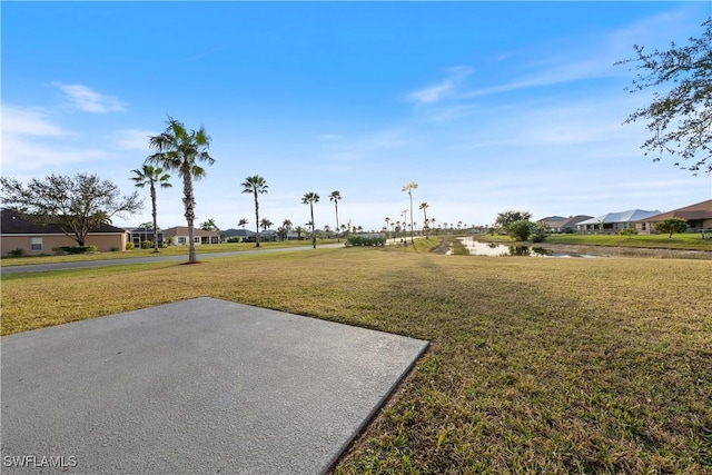 view of community featuring a lawn