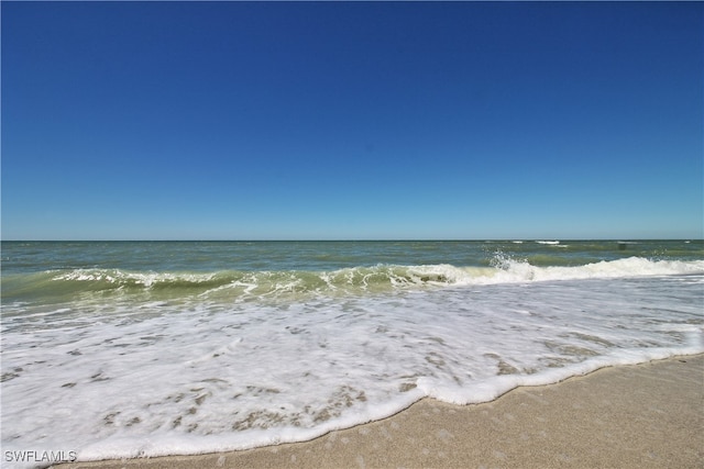 property view of water featuring a view of the beach