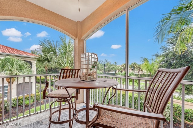 view of sunroom