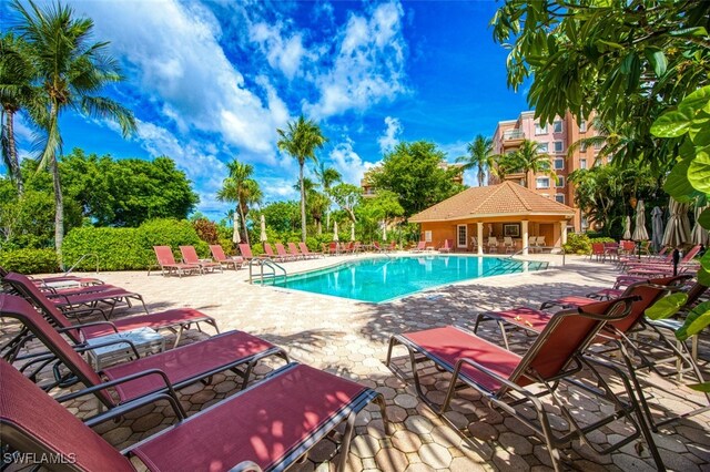 view of pool featuring a patio area