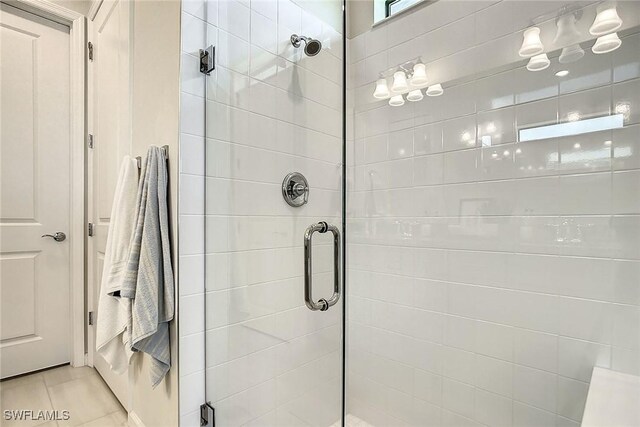 bathroom featuring walk in shower