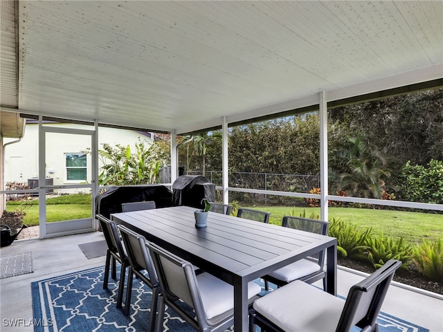 view of sunroom