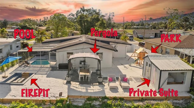 exterior space with a patio and a pool