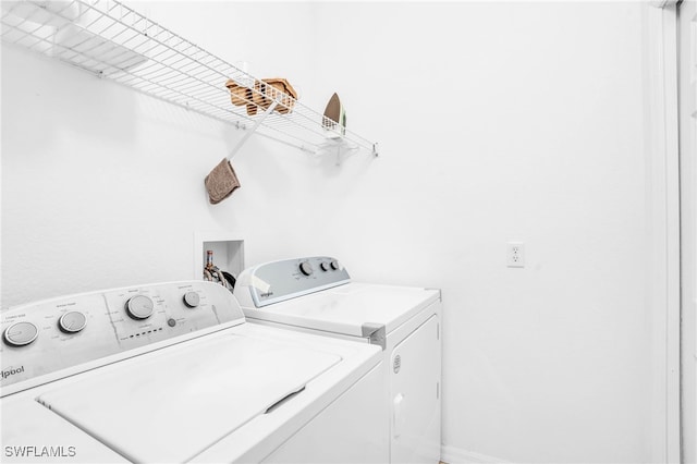 laundry room featuring washer and dryer