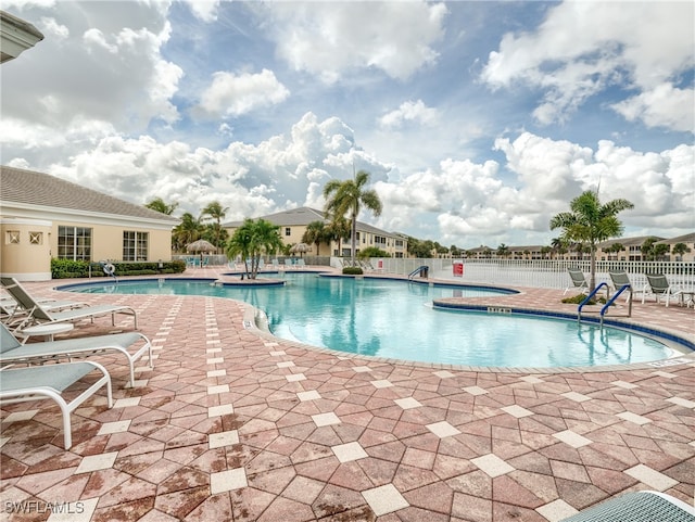 view of pool with a patio