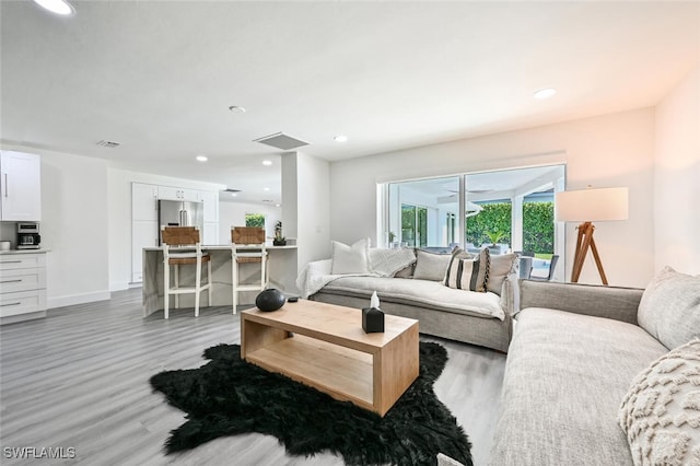 living room featuring wood-type flooring