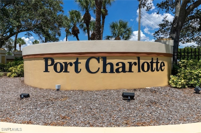 view of community sign