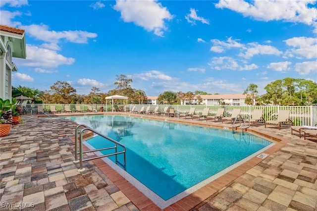 view of pool with a patio area