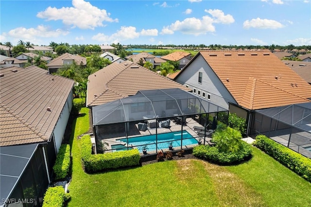 aerial view with a residential view