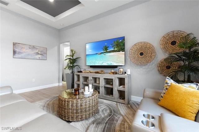 living room featuring hardwood / wood-style flooring