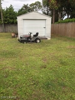 view of outdoor structure featuring a yard