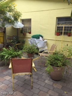 balcony with a patio