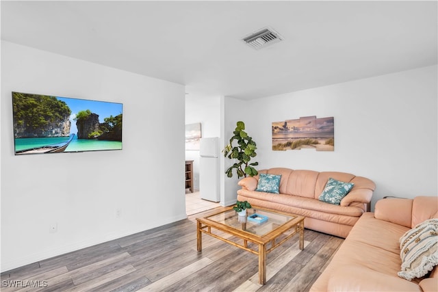 living room featuring hardwood / wood-style flooring