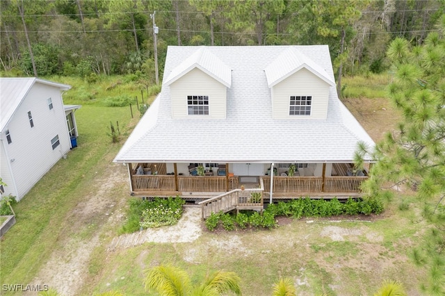 view of front of home featuring a deck