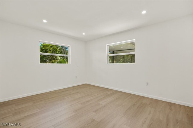 empty room featuring light hardwood / wood-style flooring