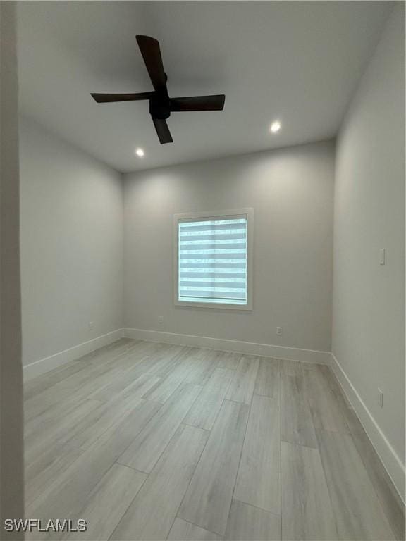 788 9th St SW, Naples, FL 34117 - unfurnished room with light wood-style floors, recessed lighting, and a ceiling fan