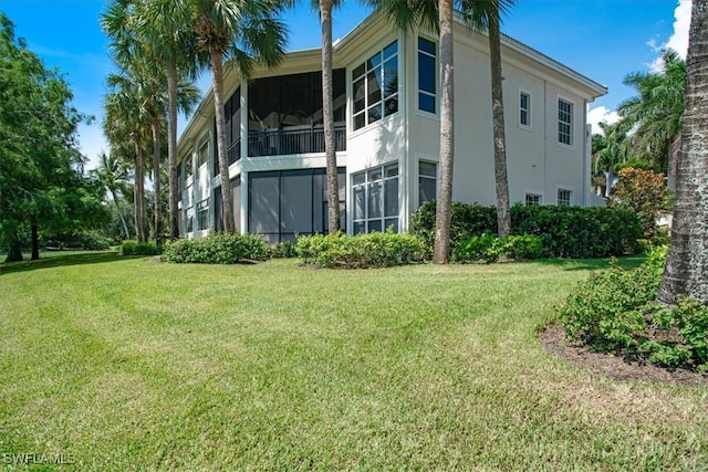 exterior space with a lawn