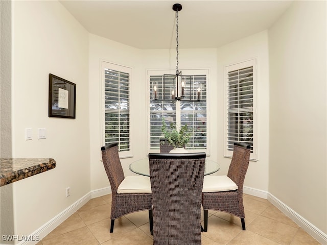 view of tiled dining area