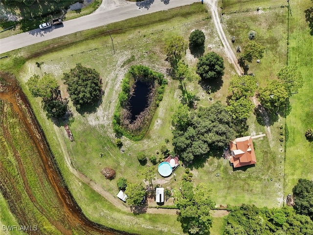 drone / aerial view featuring a rural view