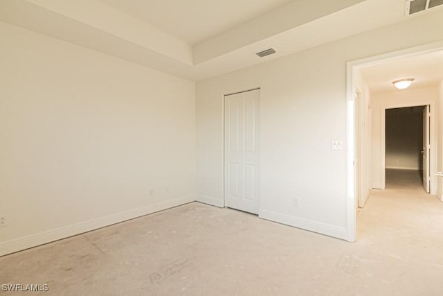 unfurnished bedroom with a closet