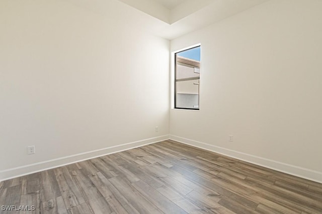 spare room with wood-type flooring